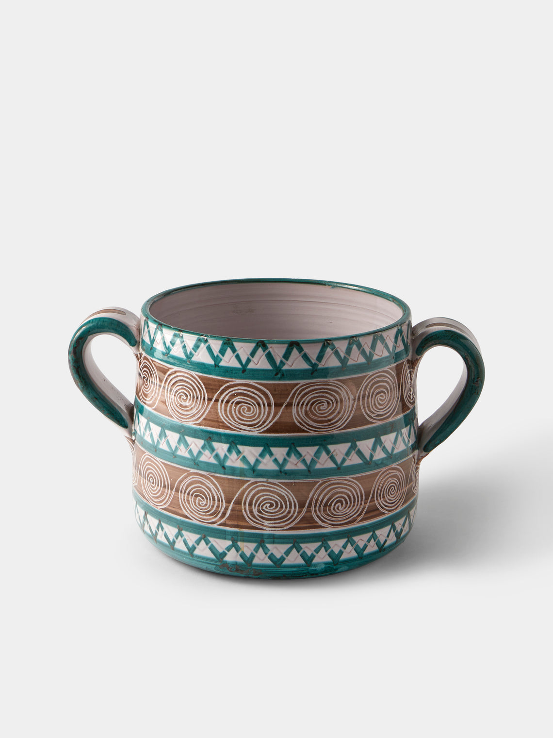 Antique and Vintage - 1950s Robert Picault Ceramic Handled Pot - Brown - ABASK - 
