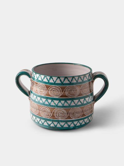 Antique and Vintage - 1950s Robert Picault Ceramic Handled Pot - Brown - ABASK - 