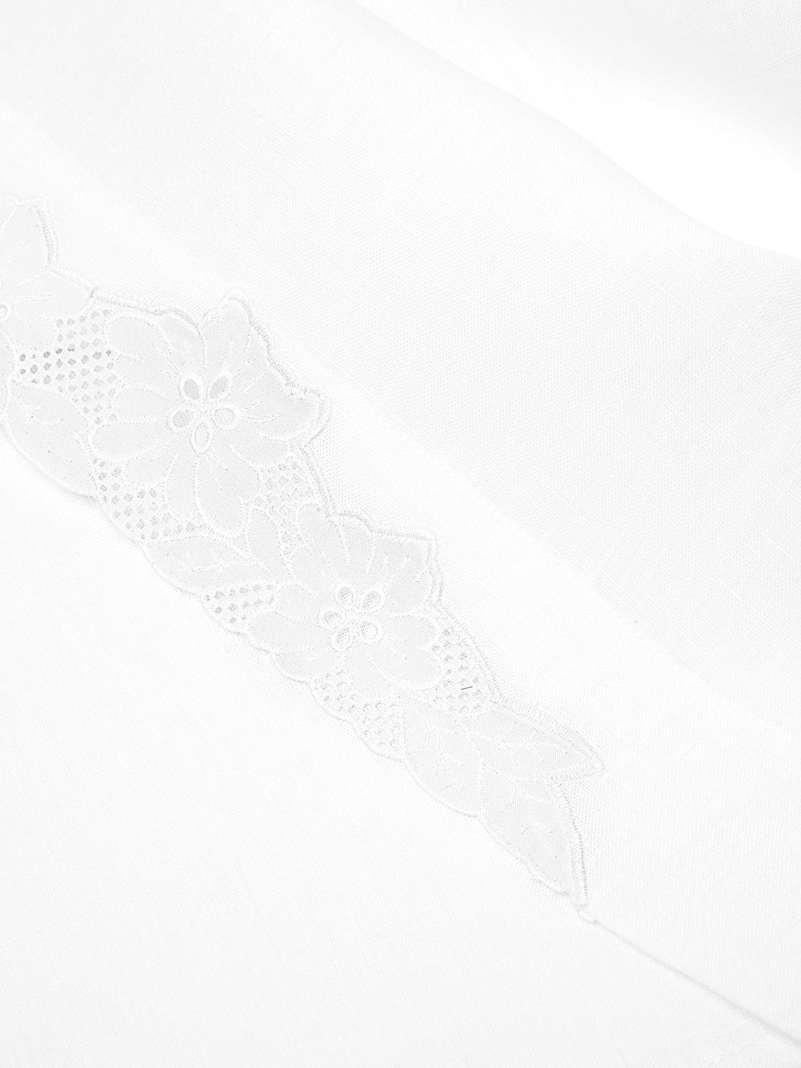 Los Encajeros - Flores Lace-Appliqué Cotton Guest Towels (Set of 4) -  - ABASK