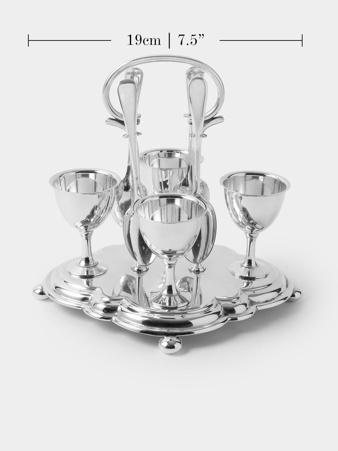 Antique and Vintage - Mid-Century Silver-Plated Egg Serving Set - Silver - ABASK