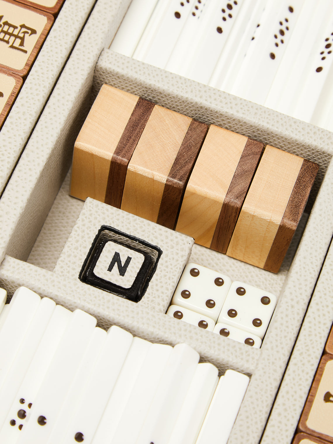Giobagnara - Leather Mahjong Lux Set - Beige - ABASK
