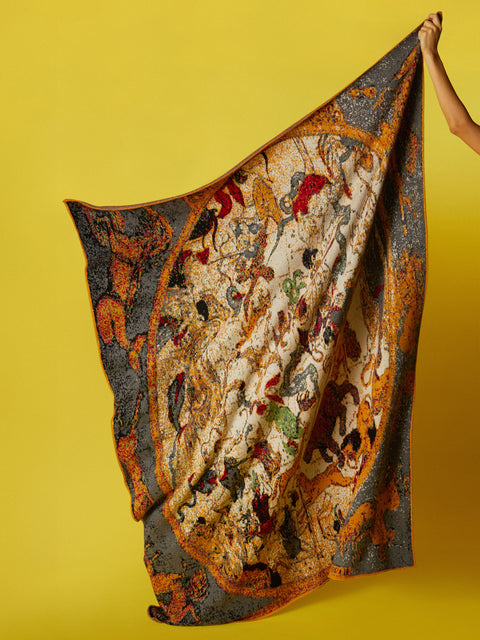 Saved NY - Celestial Globes Cashmere Throw -  - ABASK
