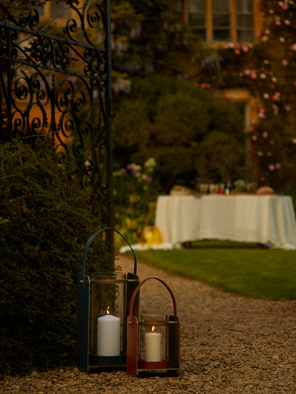 Rabitti 1969 - Lumen Glass and Leather Medium Lantern -  - ABASK