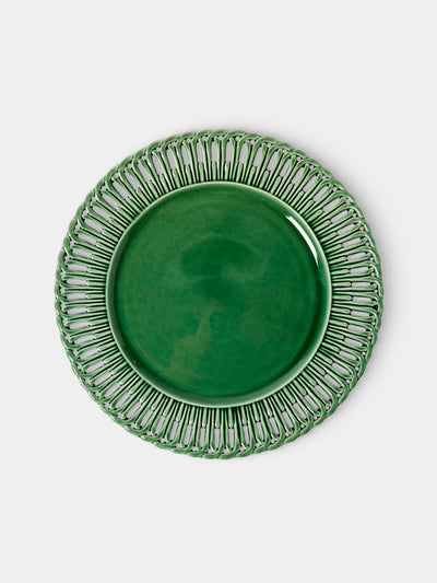 Verdolini - Arch Openwork Hand-Painted Ceramic Dinner Plate (13in/33cm) - Green - ABASK - 