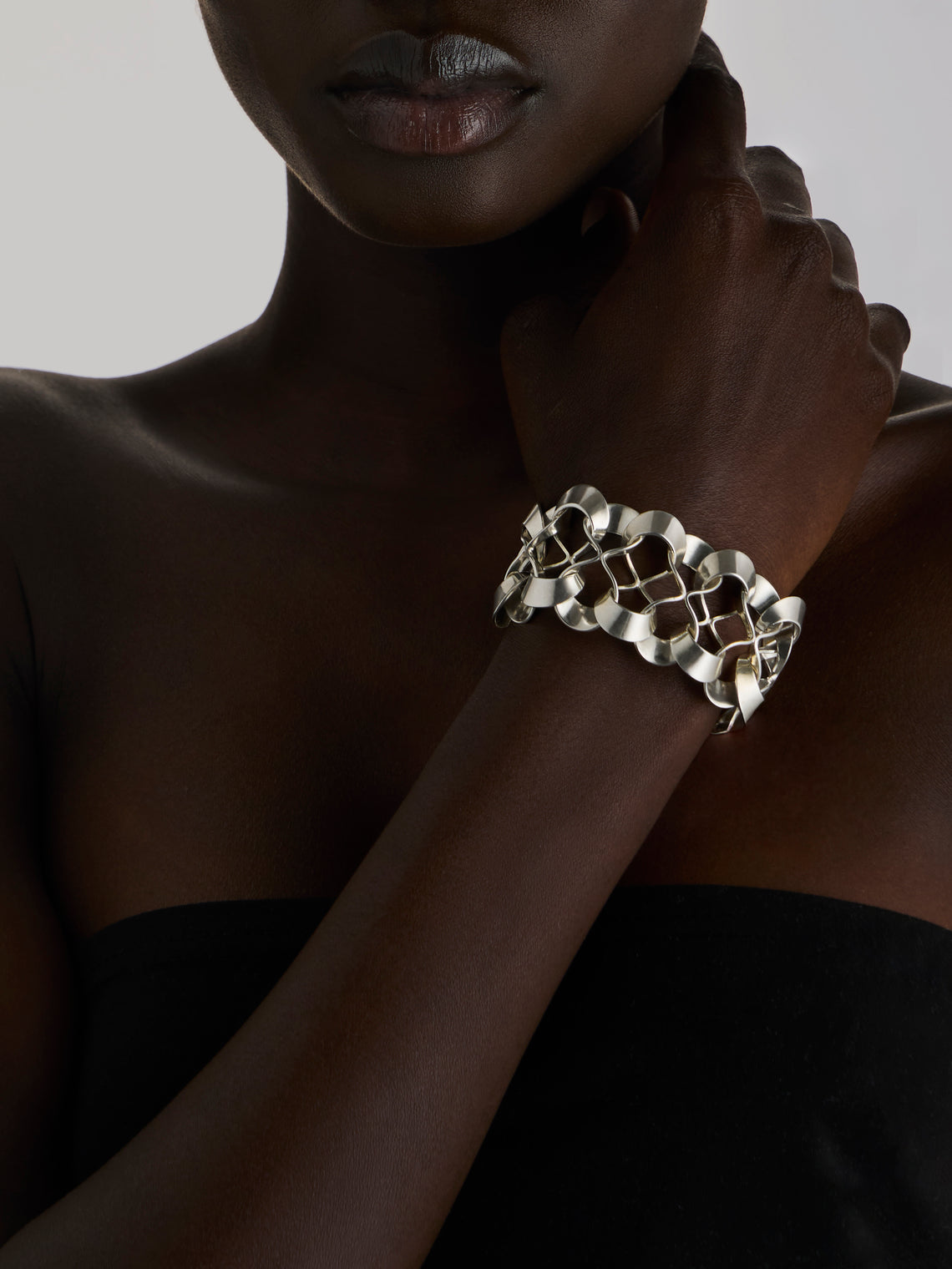 Mahnaz Collection - Vintage 1970 Theresia Hvorslev for Alton Sterling Silver Bracelet - Silver - ABASK