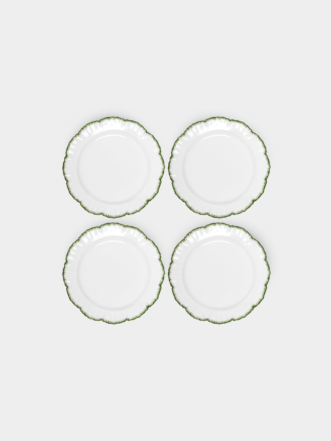 Atelier Soleil - Combed Edge Hand-Painted Ceramic Side Plates (Set of 4) -  - ABASK