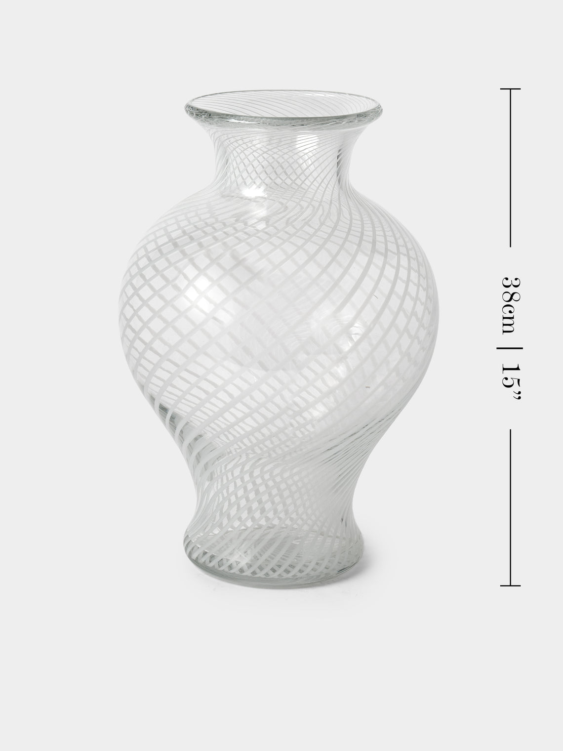 Antique and Vintage - 1970s F3 International Murano Glass Vase (15in/38cm) - Clear - ABASK