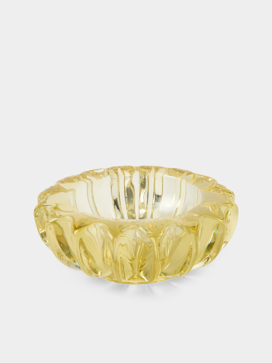 Antique and Vintage - 1950s Pierre d'Avesn Crystal Vide Poche - Yellow - ABASK - 