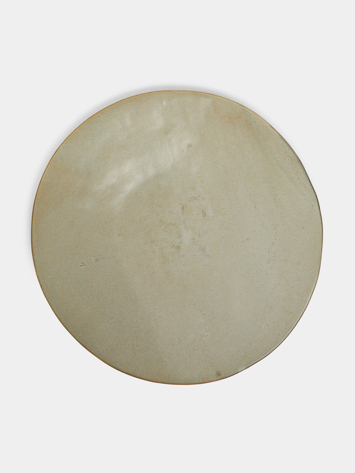 Mervyn Gers Ceramics - Hand-Glazed Ceramic Extra Large Flat Round Platter - Beige - ABASK - 