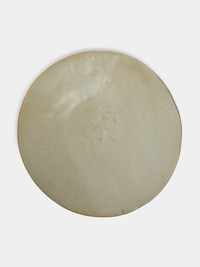Mervyn Gers Ceramics - Hand-Glazed Ceramic Extra Large Flat Round Platter - Beige - ABASK - 