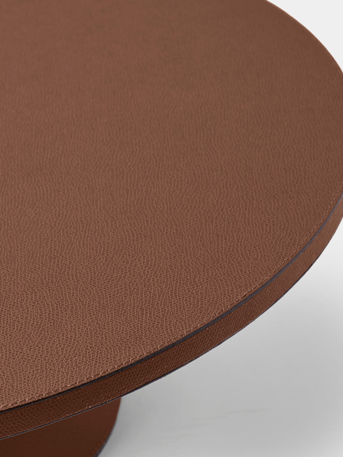 Giobagnara - Jupiter Leather Rotating Raised Tray (20in/50.5cm) - Brown - ABASK
