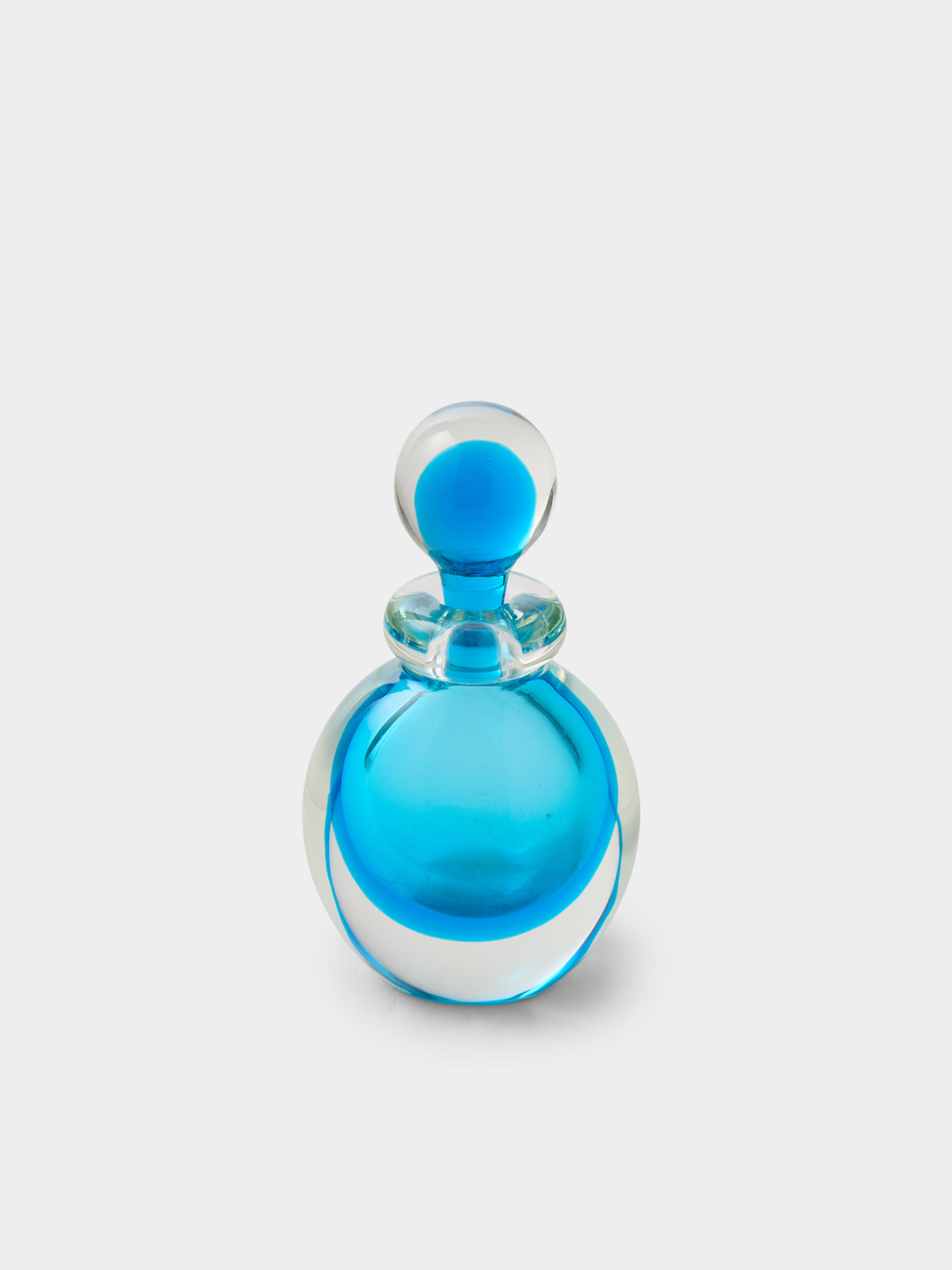 Antique and Vintage - 1940s Flavio Poli Sommerso Glass Perfume Bottle - Blue - ABASK - 