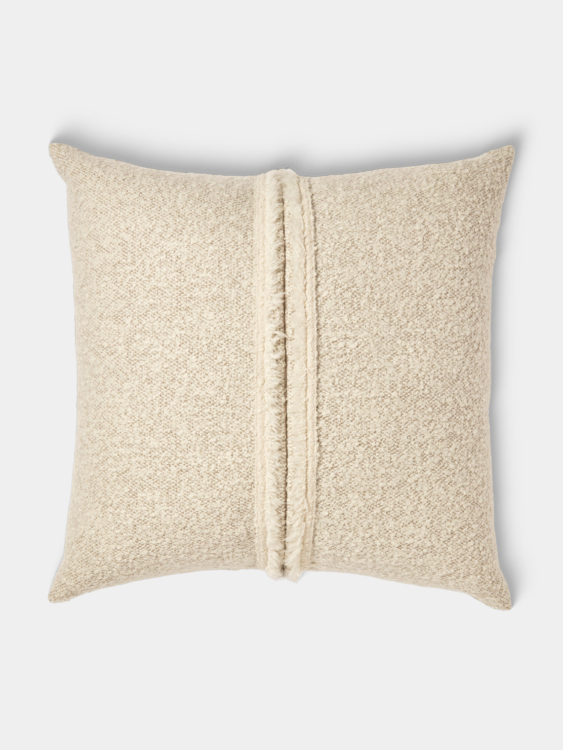 de Le Cuona - Attenborough Wool and Linen Zip-Detail Cushion (21.5in/55cm) - Cream - ABASK