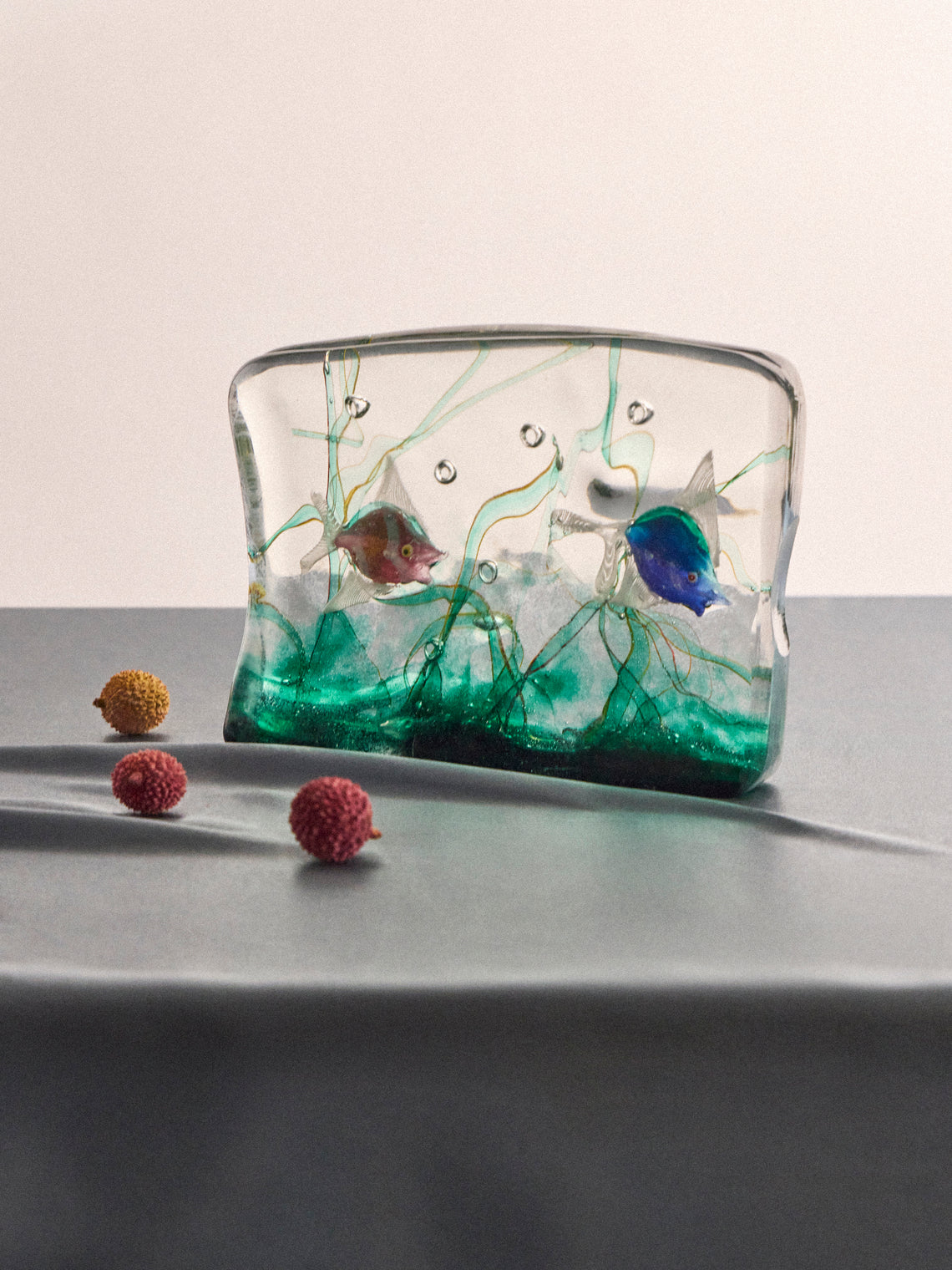 Antique and Vintage - 1970 Gino Cenedese Glass Aquarium Sculpture - Clear - ABASK