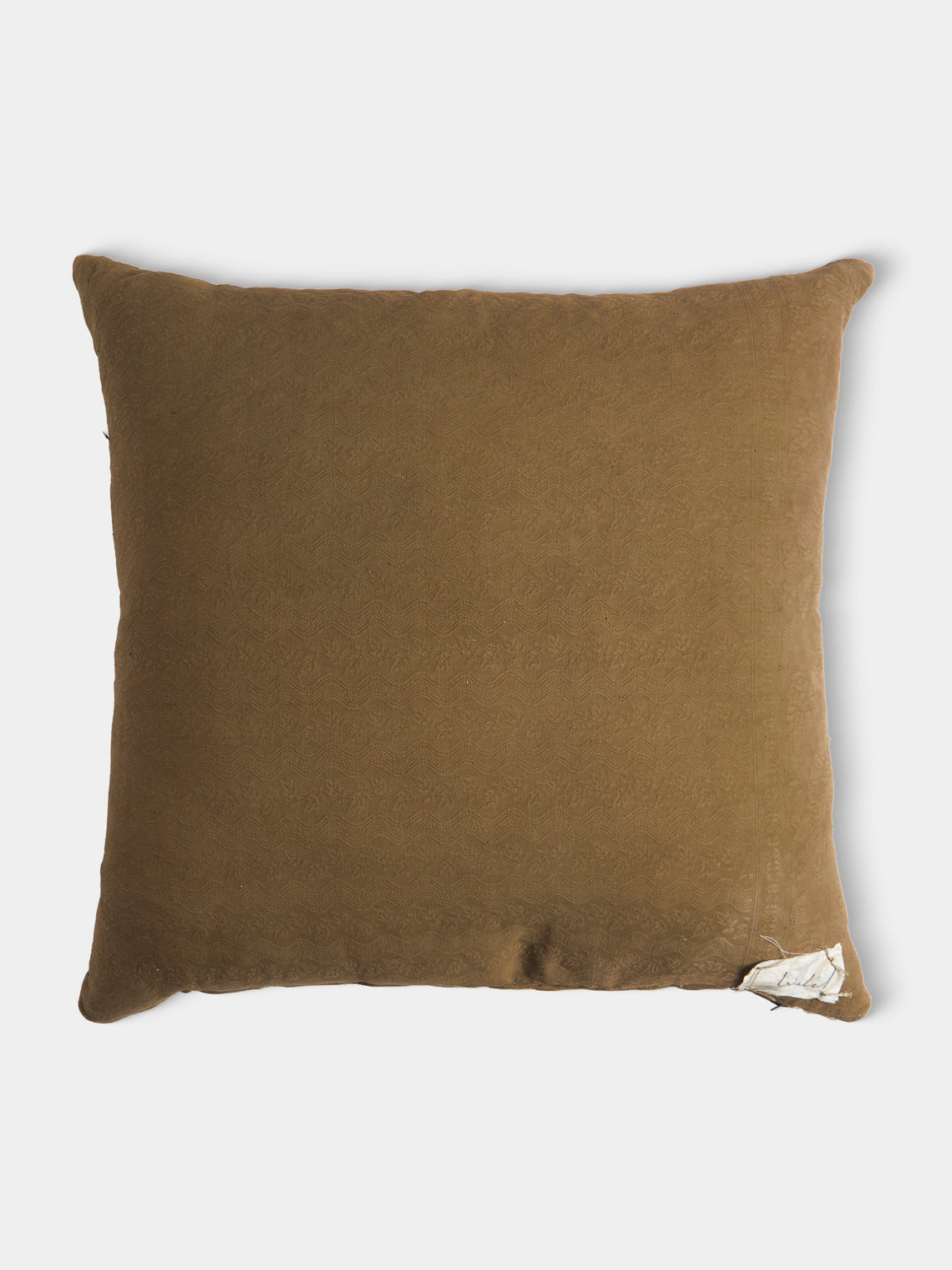 By Walid - 19th-Century Needlepoint Wool and Linen Cushion (26in/66cm) - Blue - ABASK