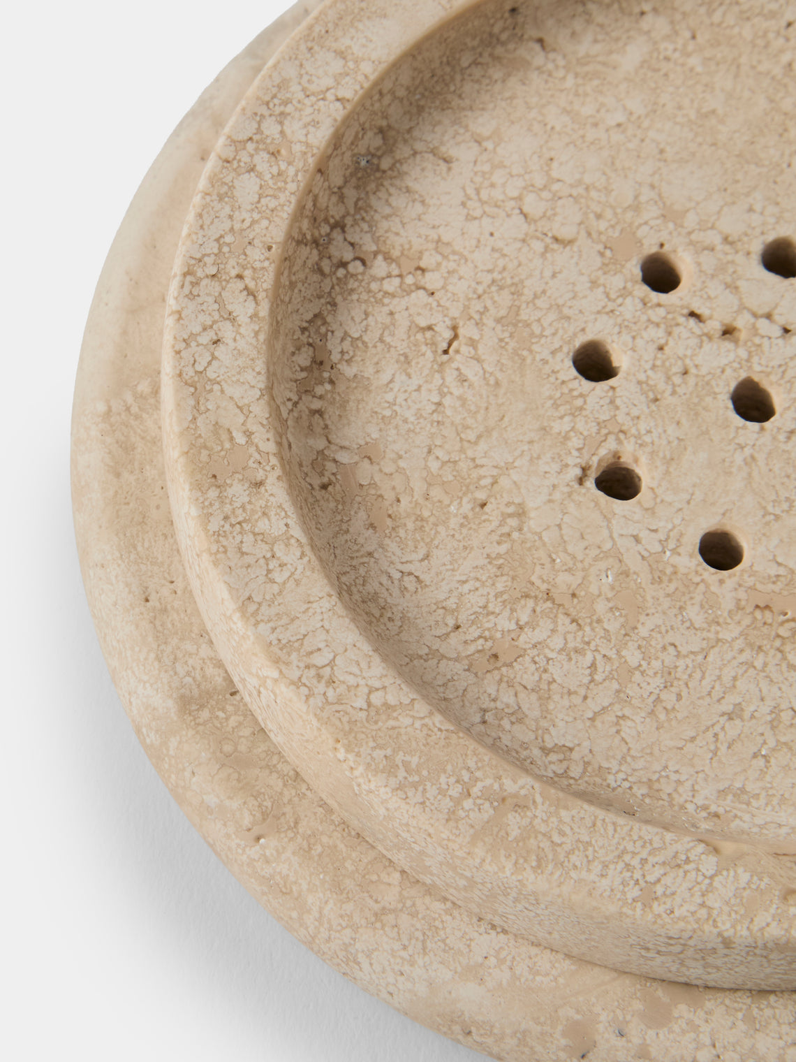 Pigment France - Courbet Travertine Soap Dish - Cream - ABASK