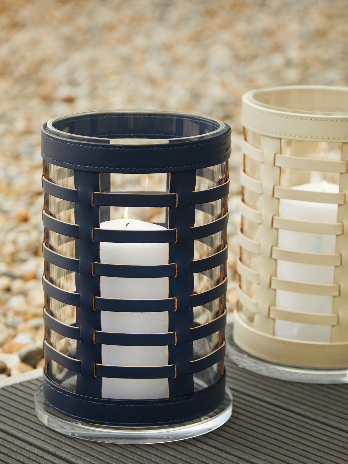 Riviere - Barcelona Water-Resistant Leather Small Hurricane Candle Holder -  - ABASK