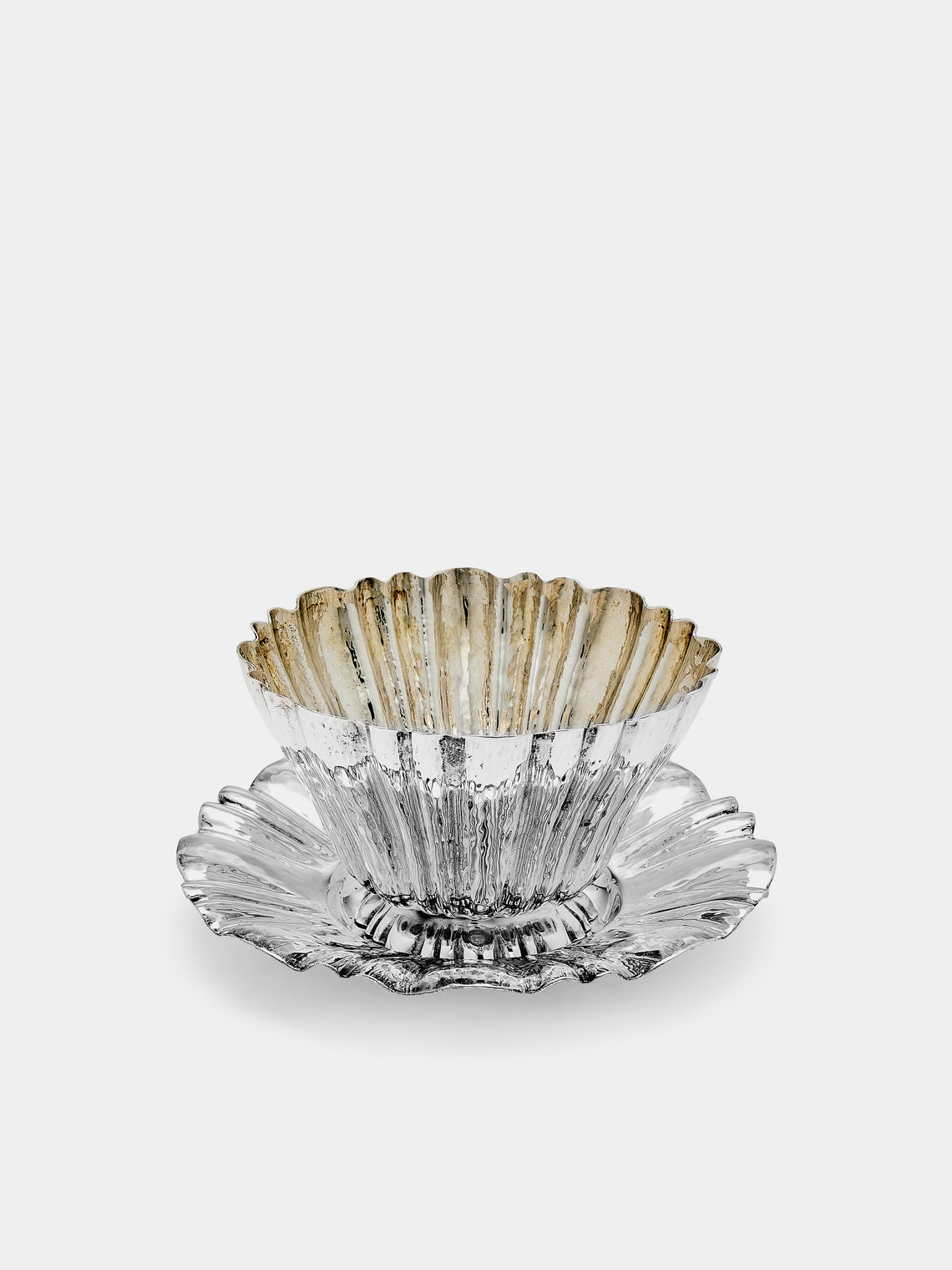 Antique and Vintage - 1930s Solid Silver Milanese Dessert Bowls and Saucers (Set of 12) - Silver - ABASK