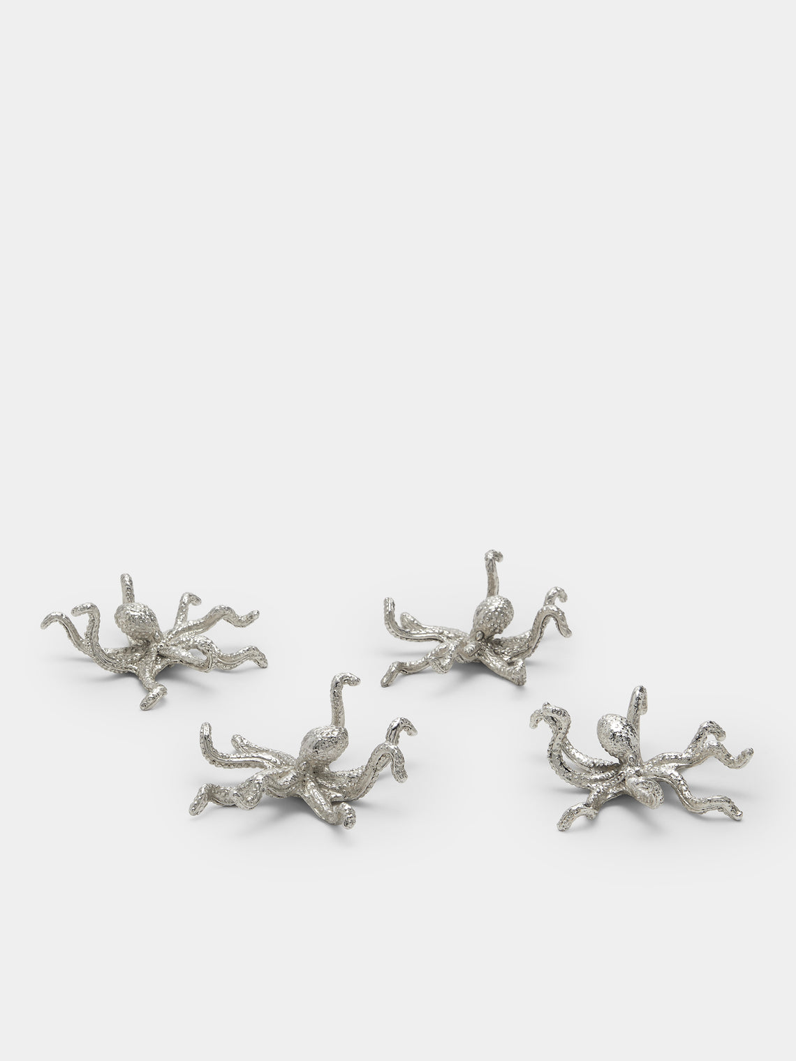 Objet Luxe - Octopus Silver-Plated Chopstick Rests (Set of 4) - Silver - ABASK
