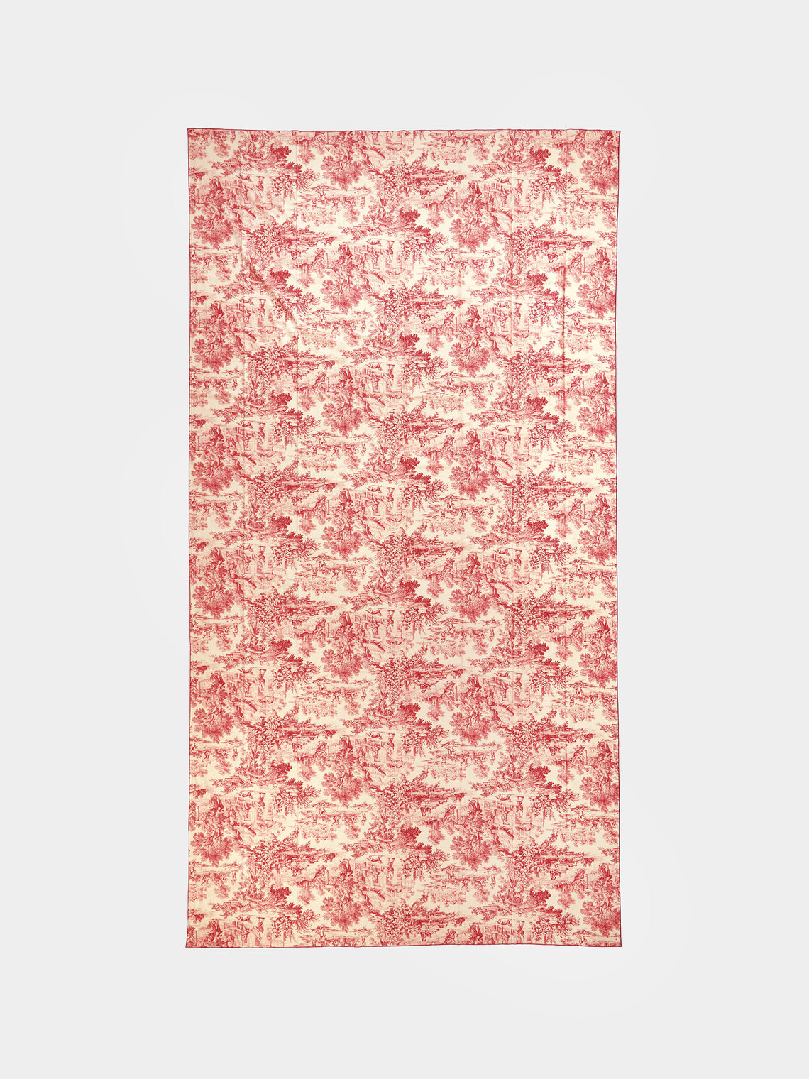 Borgo delle Tovaglie - Toile de Jouy Linen Rectangular Tablecloth - Red - ABASK