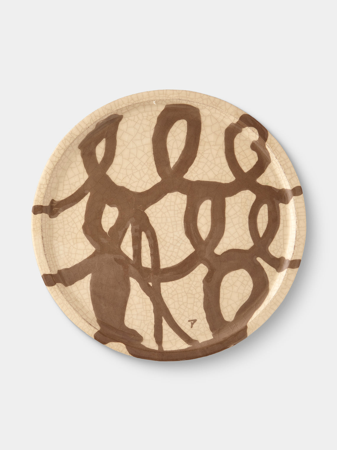Aono Pottery - Slipware Round Plate - Cream - ABASK - 