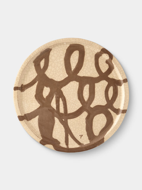 Aono Pottery - Slipware Round Plate - Cream - ABASK - 