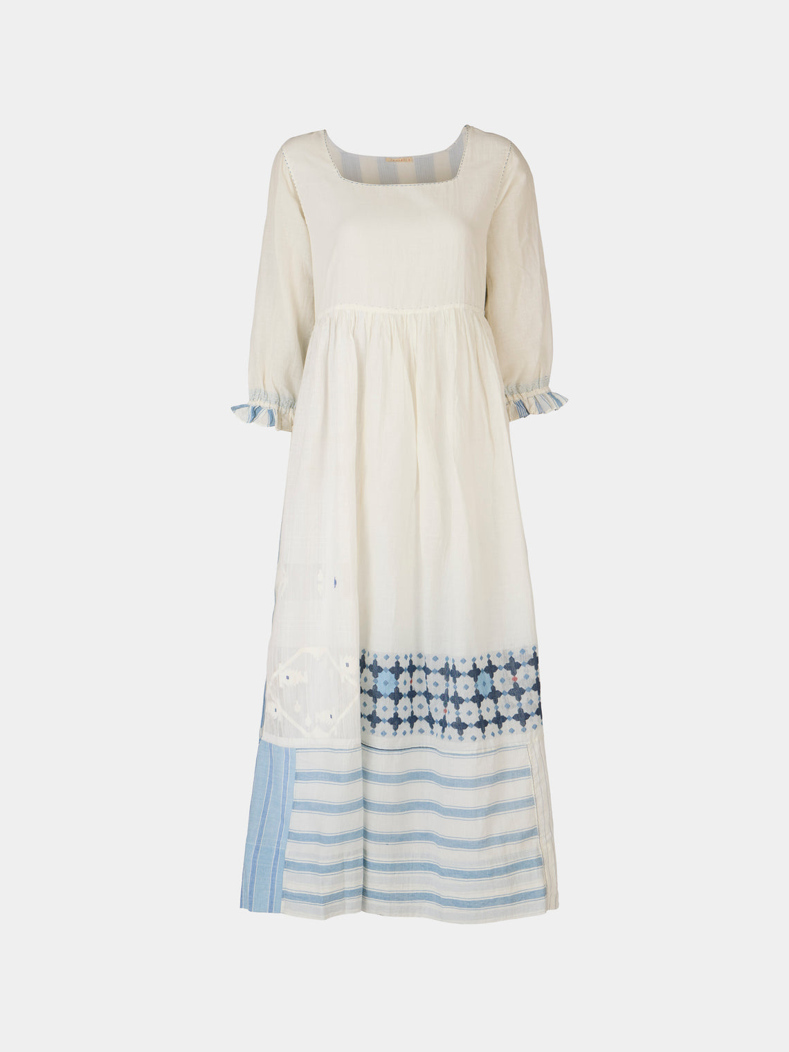 Injiri - Amber 30 Hand-Loomed Cotton Dress | Size: S - White - ABASK - 