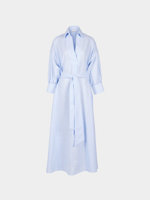 A.Shirt - Cordelia Linen Dress | Size: S - Blue - ABASK - 