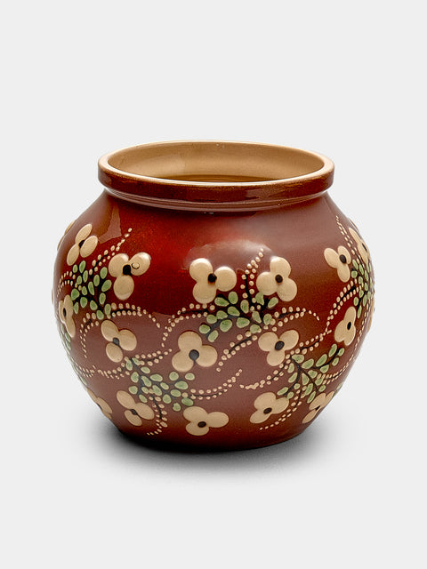Poterie d’Évires - Flowers Hand-Painted Ceramic Vase - Light brown - ABASK - 