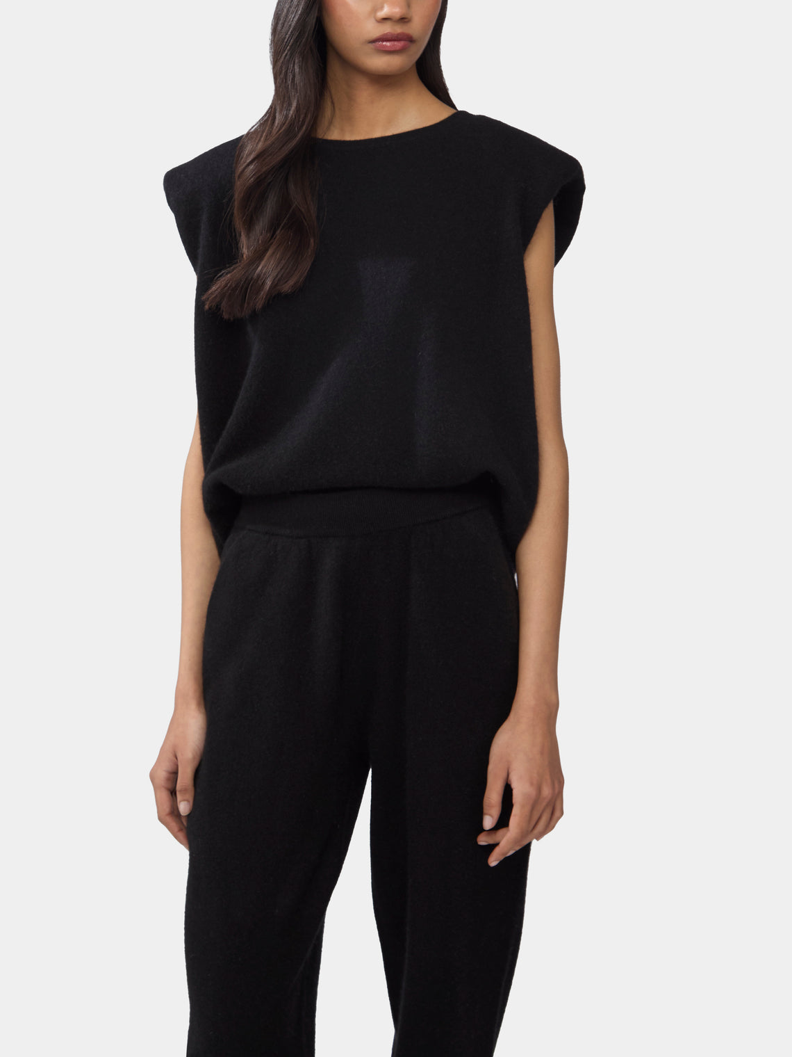 Women's SL Mini Shoulder Cashmere Sleeveless Top