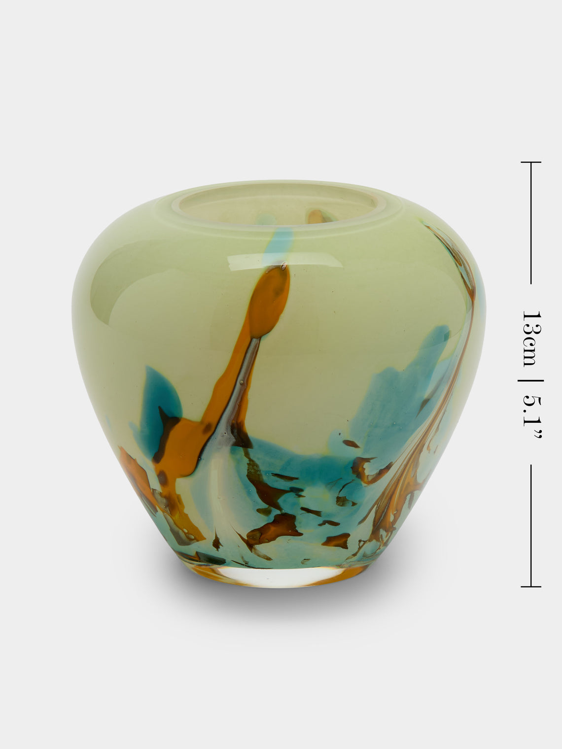 Antique and Vintage - 1950s French Glass Vase (6in/16cm) - Yellow - ABASK
