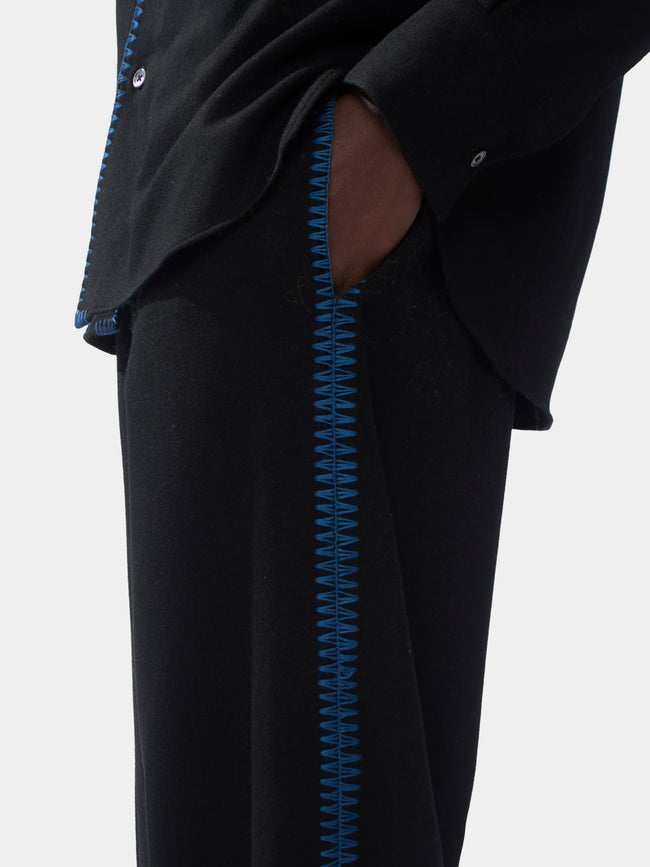 Men's Marocaine Hand-Embroidered Wool Pajama Trousers
