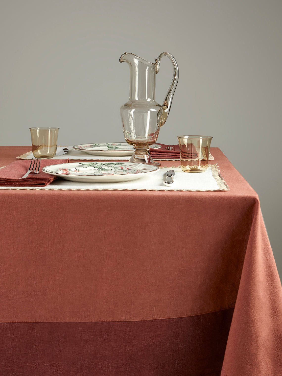 Borgo delle Tovaglie - Bauhaus Linen Extra Large Rectangular Tablecloth - Orange - ABASK