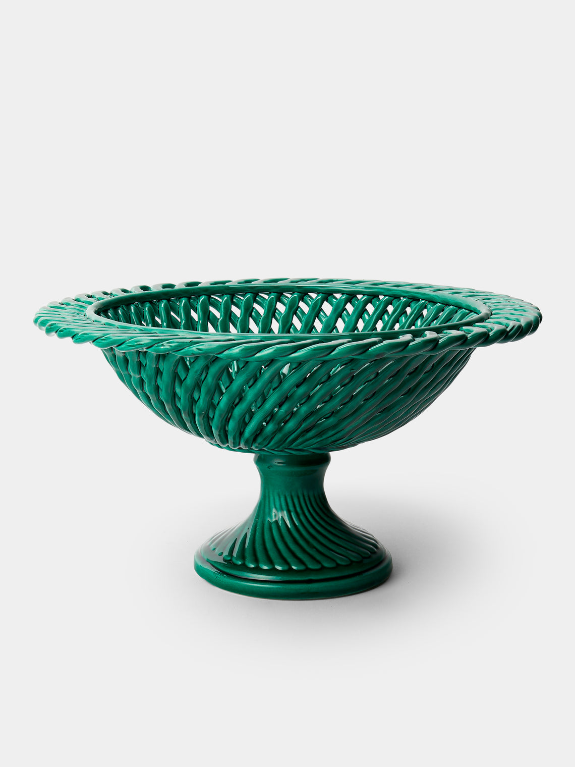 Antique and Vintage - 1950s Vallauris Braided Ceramic Bowl - Red - ABASK - 