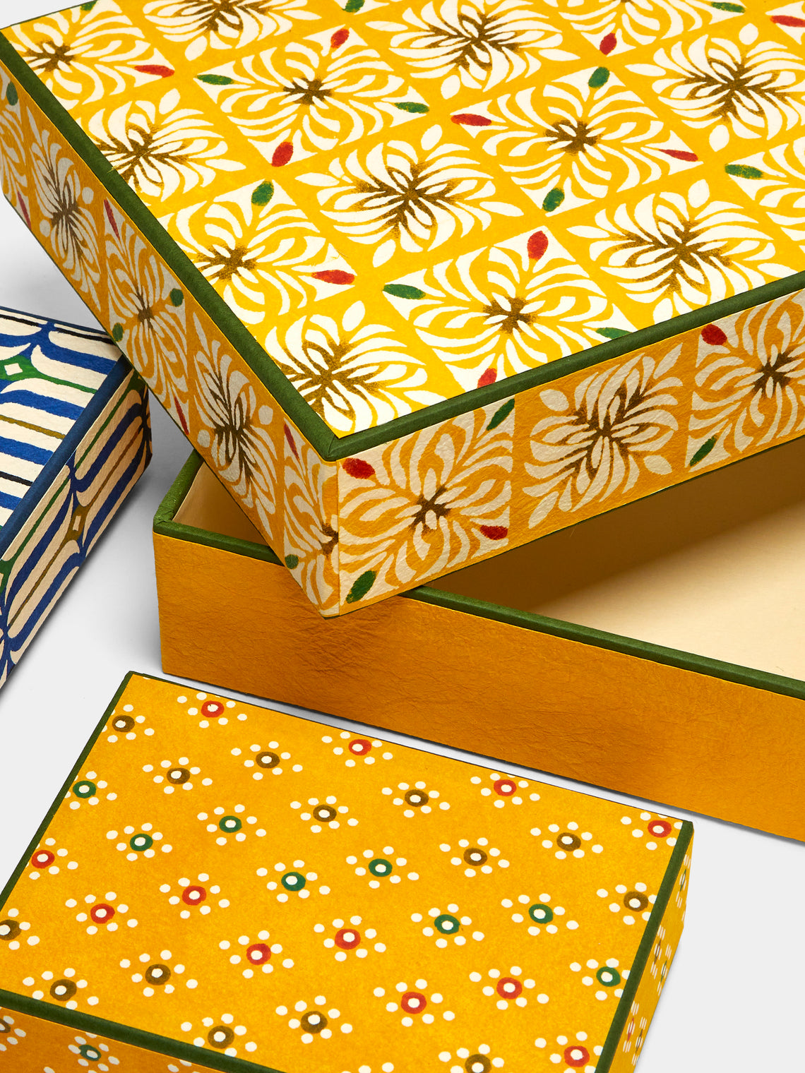 Keijusha - Washi Treasure Boxes (Set of 3) - Yellow - ABASK