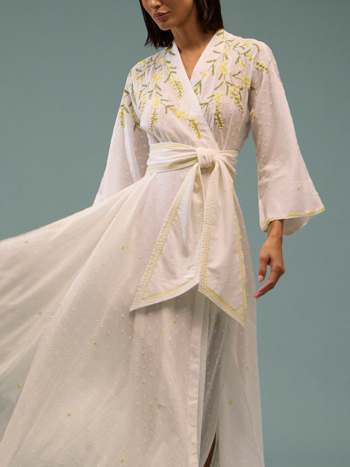 Thierry Colson - The Almudena Cotton Long Dress - White - ABASK