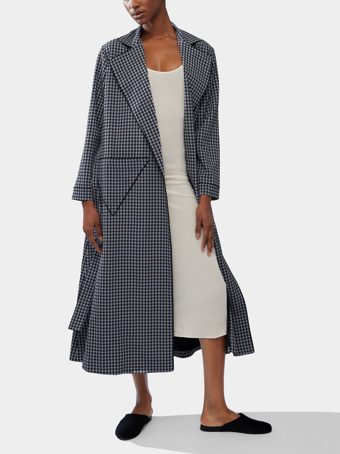 Emilia Wickstead - Georgette Houndstooth Robe | Size: S -  - ABASK