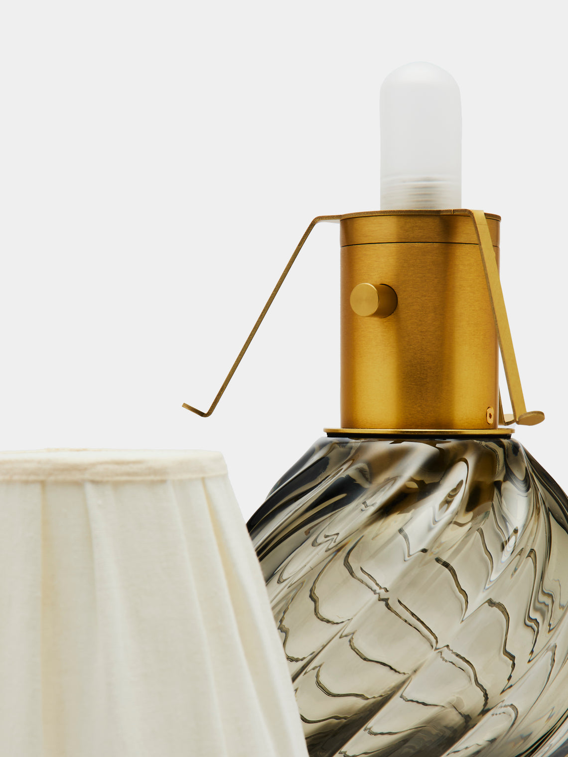 Yali Glass - Twist Bar Hand-Blown Murano Glass Portable Lamp - Gray - ABASK