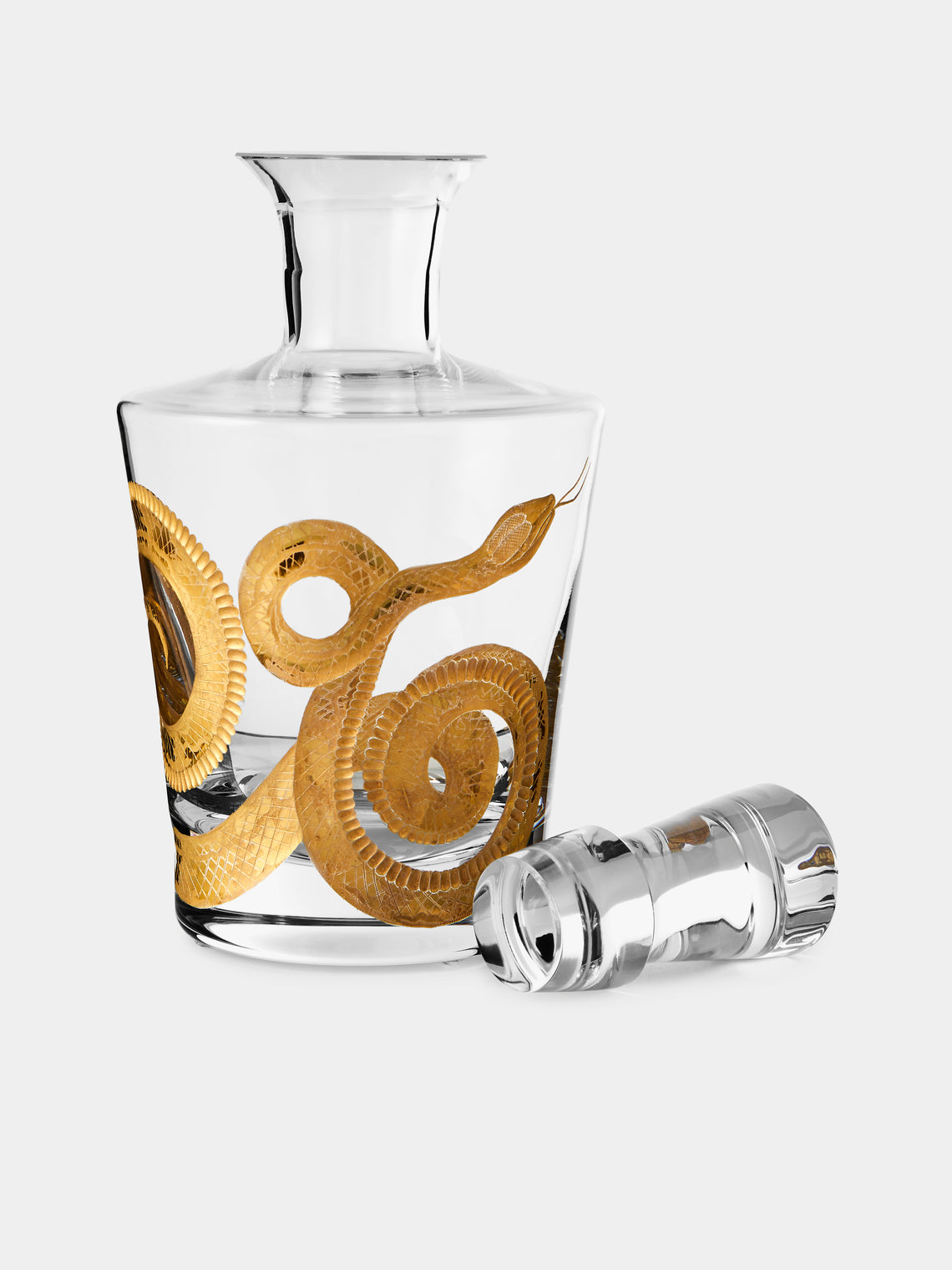 Artel - Cabinet of Curiosities Hand-Engraved Gilded Crystal Decanter - Gold - ABASK