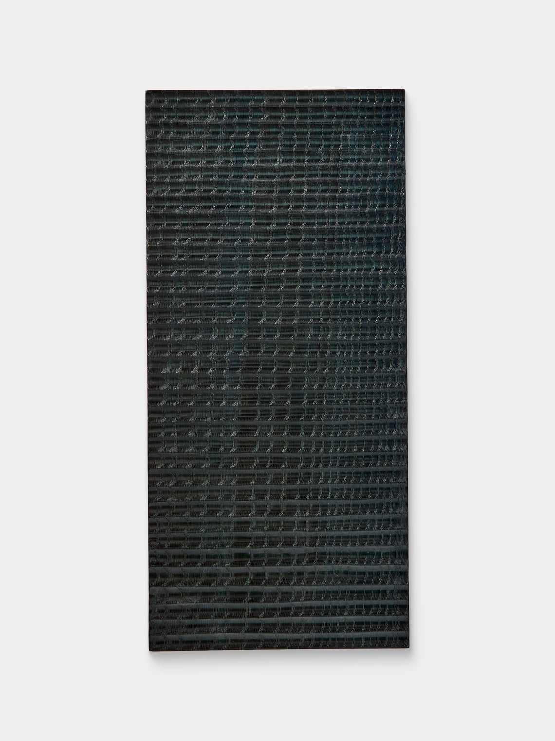 Mori Kougei - Tsuki-Jiri Indigo-Dyed Oak Sushi Plate (12.5in/32cm) - Black - ABASK - 