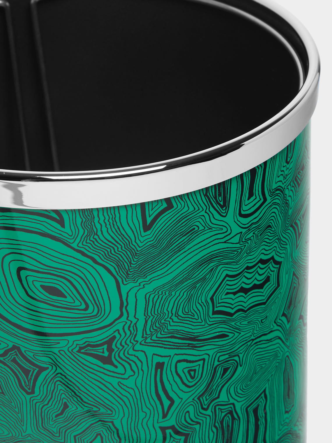 Fornasetti - Malachite Metal Wastepaper Bin -  - ABASK