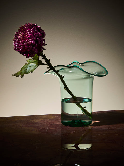 Antique and Vintage - 1980s Venini Murano Glass Vase (6in/15.5cm) - Green - ABASK