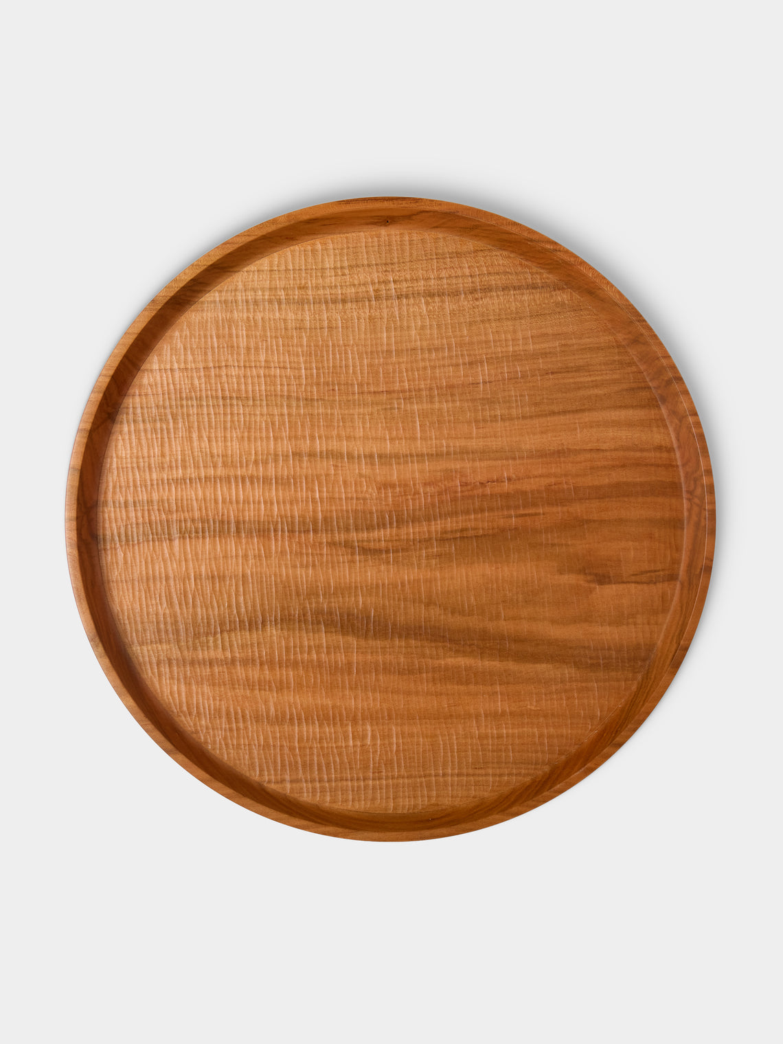 Thursday Furniture - Hand-Turned Cherry Carved Platter - Brown - ABASK