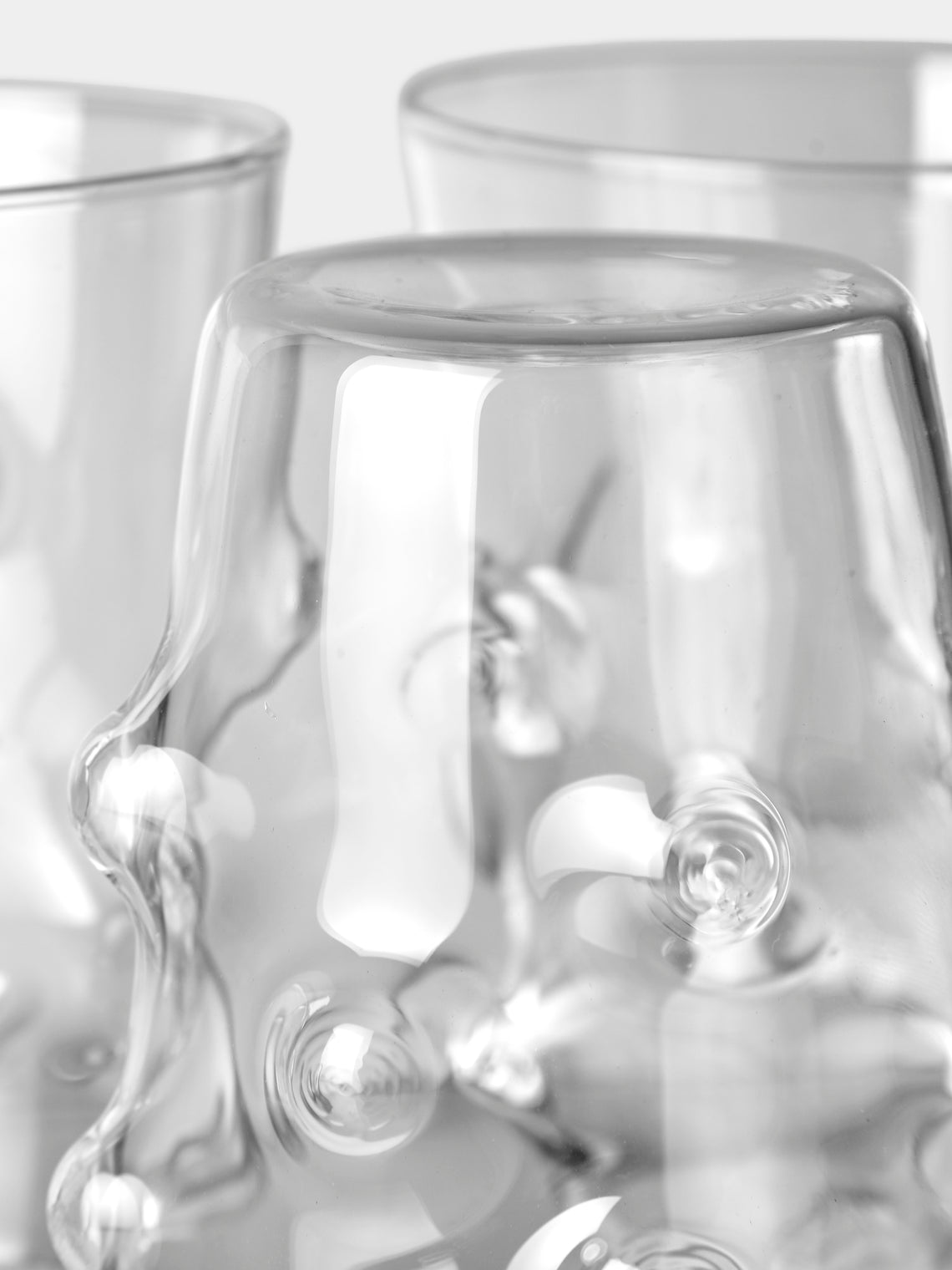 Alya Tannous - Bubble Hand-Blown Tall Water Glasses (Set of 6) - Clear - ABASK