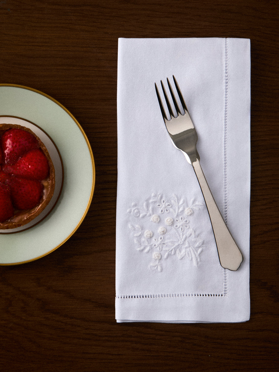 Rolande du Dreuilh Créations - Hand-Embroidered Cotton Napkins (Set of 4) - White - ABASK