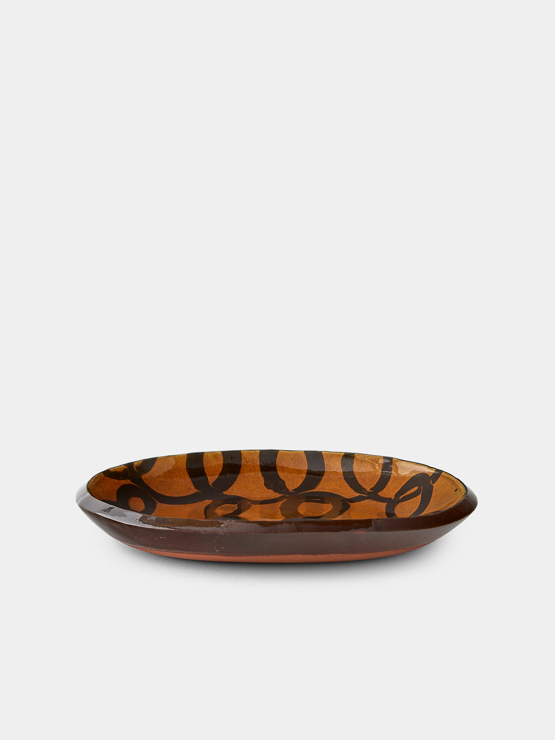Aono Pottery - Slipware Oval Dish - Brown - ABASK