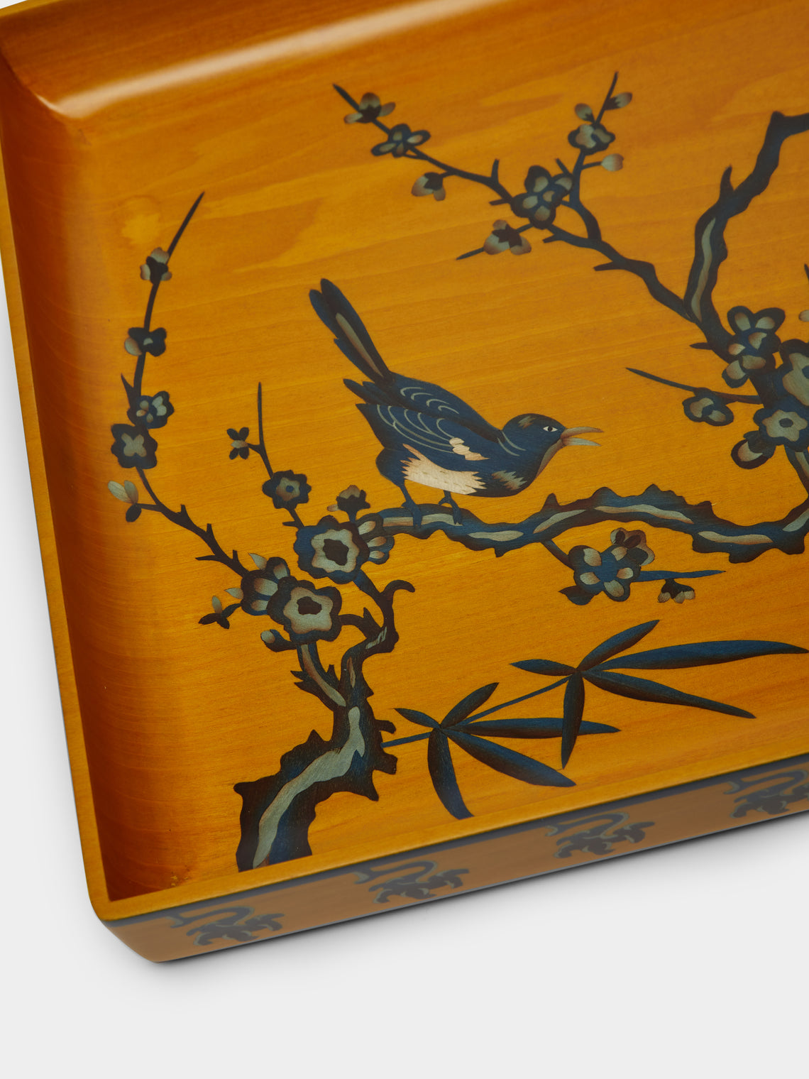 Silvia Furmanovich - Birds Marquetry Wood Small Tray -  - ABASK