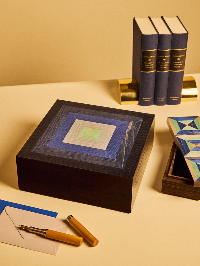 Kevin Stamper - Albers Wood Desk Box - Blue - ABASK