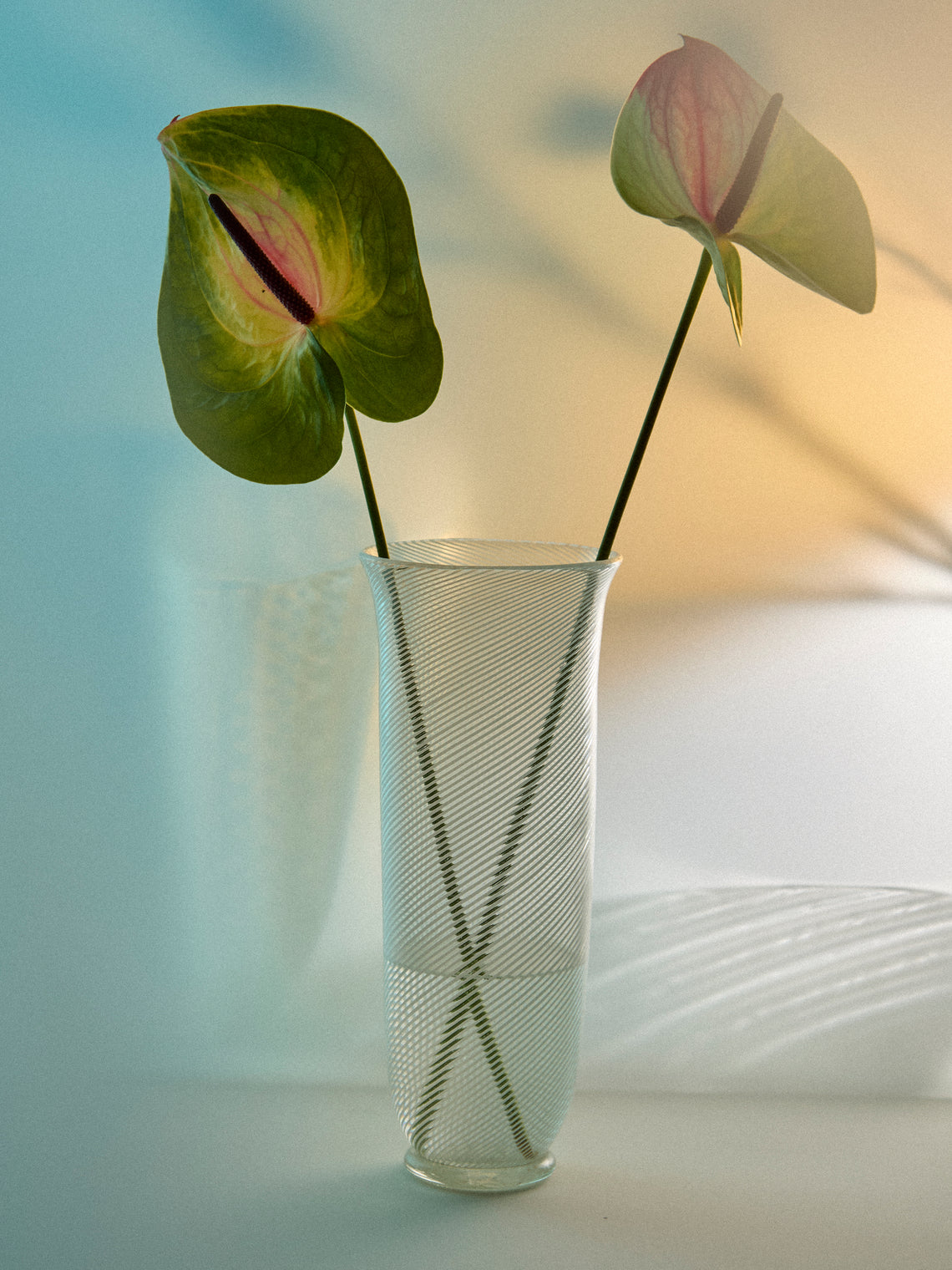 Antique and Vintage - Mid-Century Vetreria Aureliano Toso Murano Glass Vase (12in/30cm) - White - ABASK