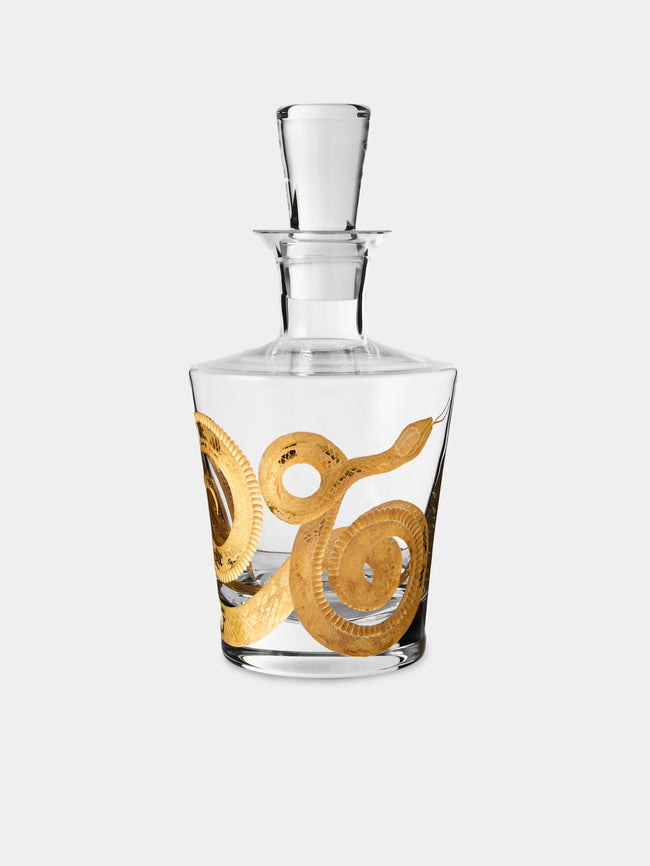 Artel - Cabinet of Curiosities Hand-Engraved Gilded Crystal Decanter - Gold - ABASK - 